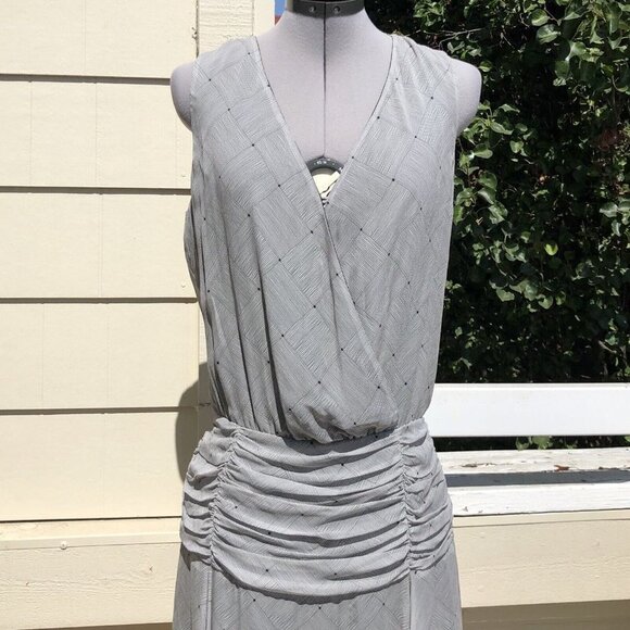 krisa Surplice Ruched Tank Dress Gray Size Small - Picture 6 of 8